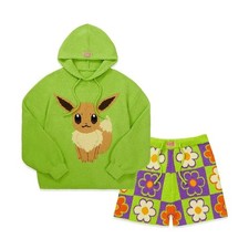 Pokemon X Wiggle Wiggle Eevee Sudadera con Capucha Pijama Set Oficial Corea