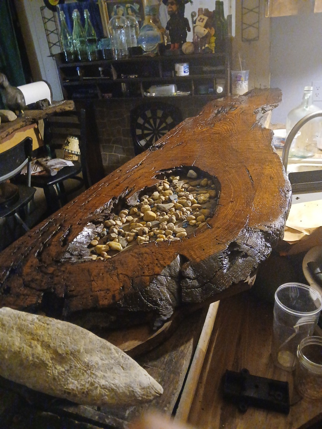 Wormey Chestnut Bar Top / Table Top and One of A Kind Handmade