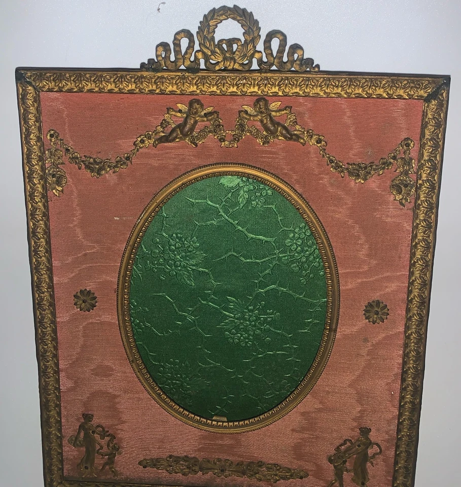 Important rare cadre porte-photo XIXe chérubins angelots LXVI divinités Empire - Photo 2/4