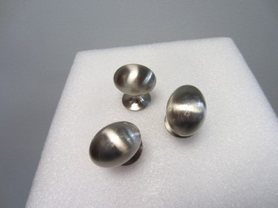Turned Brushed Satin Nickel Pull Knob Mushroom Cabinet Door Drawer 1 Vintage