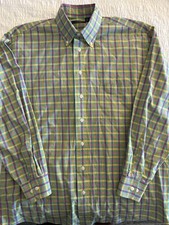 Burberry London Plaid Shirt Men's Size M Button Down Long Sleeve Made In USA