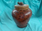 Indonesian Woven Lombok Pottery w/ Decorative Lid — photo 3