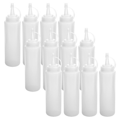12 Pack 8 Unzen Squeeze Squirt GewüRz Flaschen mit  auf  Deckel für Sauce, 2612