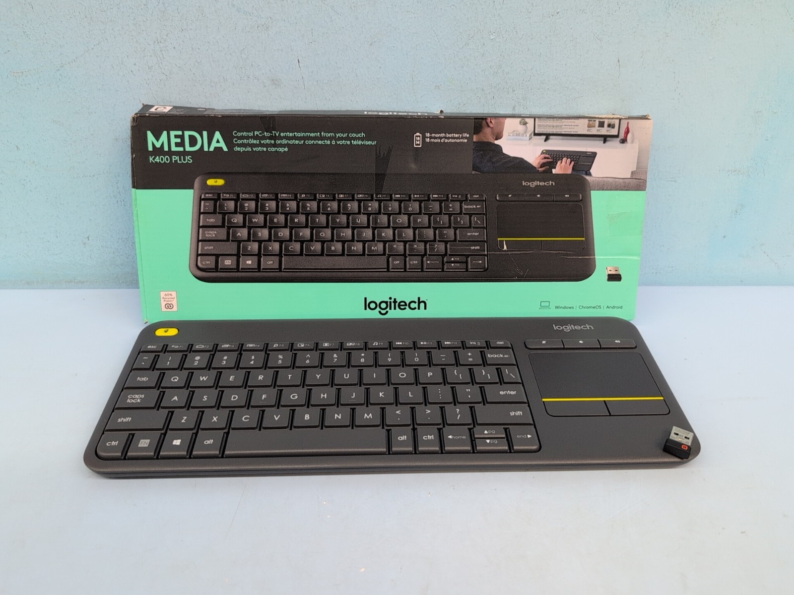 Logitech K400 Plus Wireless Media Keyboard With USB 920-0071