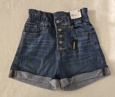 Express 4 Pocket Shortie Super Highrise Stretch Denim Shorts Xs