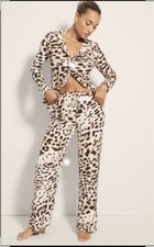 Soma Cool Nights Pajama Set Size Large New With Tags Leopard Print