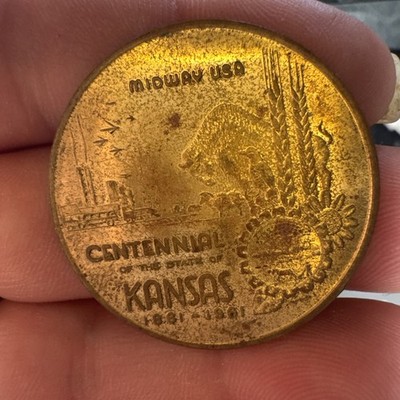 1961 Midway USA Centennial Kansas Medal Burlingame 36mm