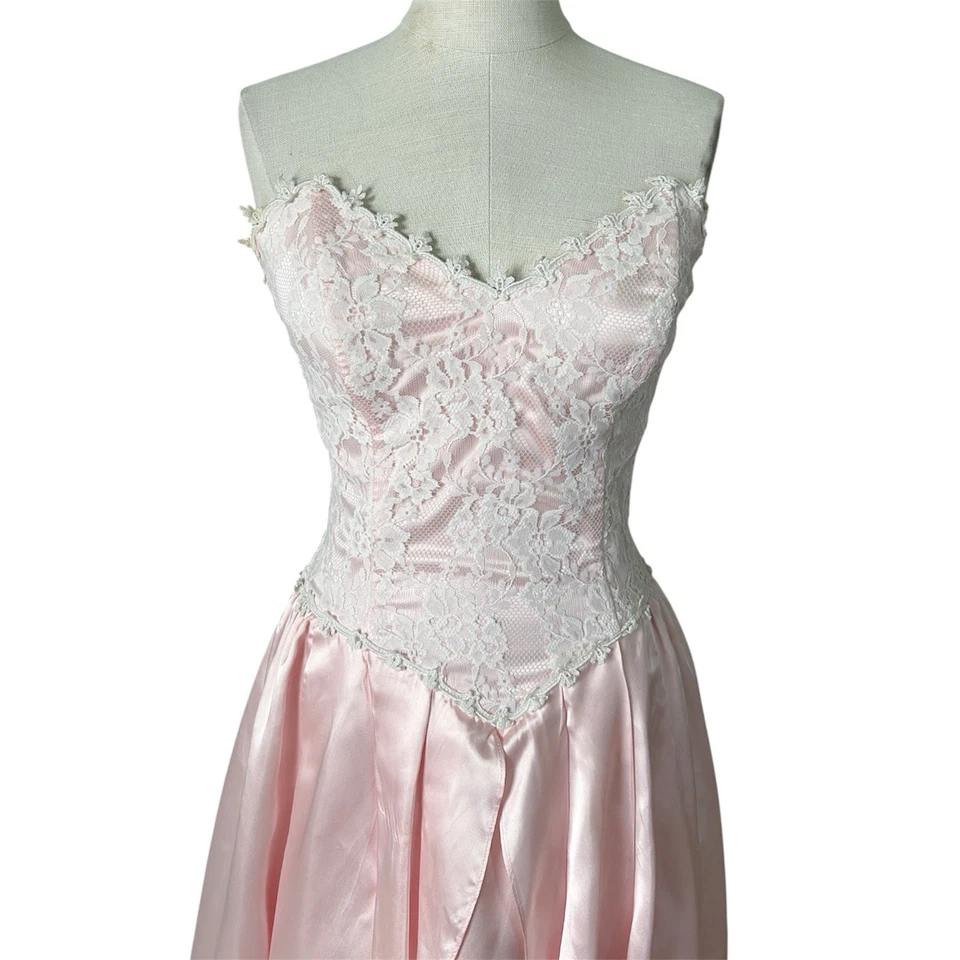 Vestido de princesa vintage Gunne Sax de Jessica Mcclintock entallado y acampanado rosa Foto 3 de 4