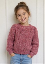 Janie Jack Multicolor Pink Knit Long Sleeve Wool Blend Kids Sweater Sz 7