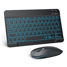 Bluetooth Keyboard and Mouse Combo for iPad - Rechargeable Wireless Black