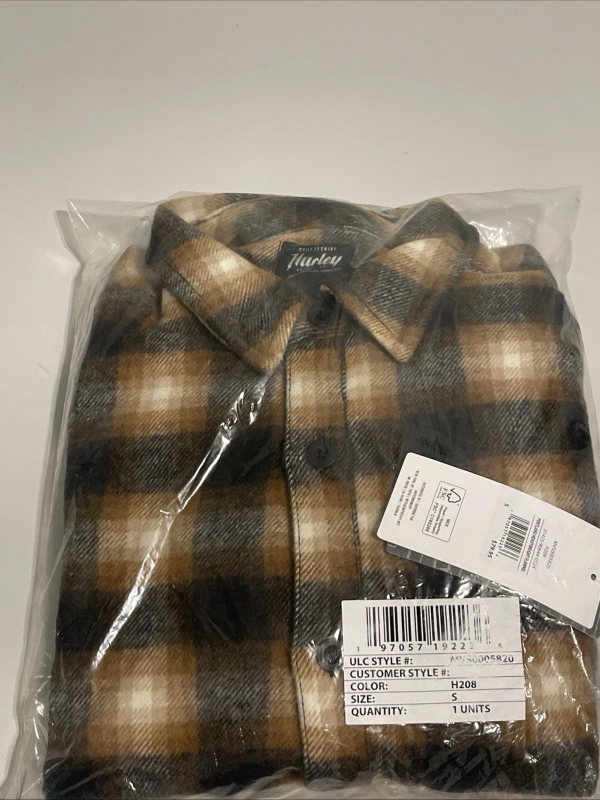 Hurley Mens Portland Flannel Shirt Jacket Long Sleeve