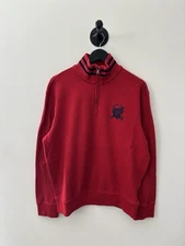 Polo Ralph Lauren Jacket Size Large Red Fleece Quarter Zip Pullover