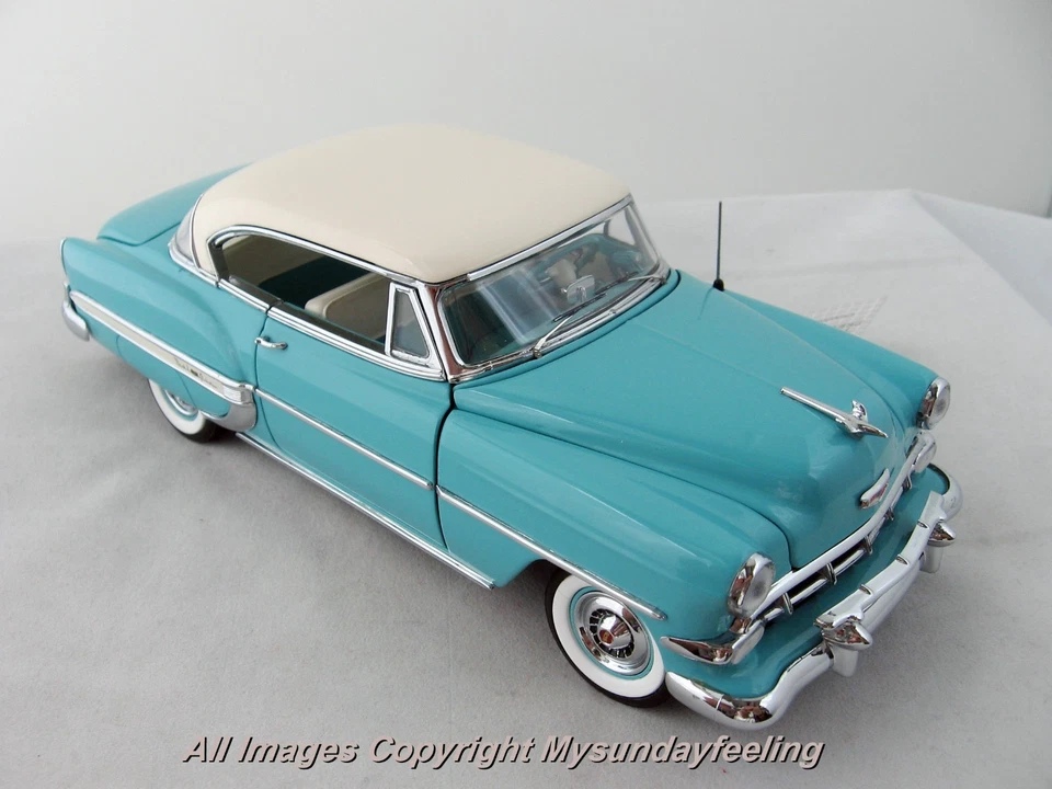 1954 CHEVROLET BEL AIR SPORT COUPE - FRANKLIN MINT - SCALE 1:24 - RARE - NEW! - Immagine 3 di 4