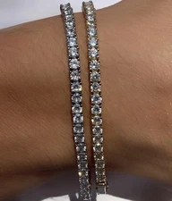 Tennis Bracelet 14K Gold Yellow / White Plated Ultra High Shine Highest Grade CZ