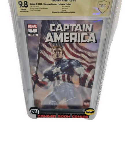 Captain America # 1 Exclusive Variant  9.8 CBCS SigBy Lucio Parrillo 2018 Marvel