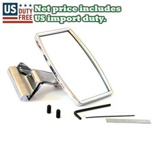 Im0071phuk1 Rectangular Clip Clamp On Overtaking Stainless Mirror Hotrod Mg Mgb