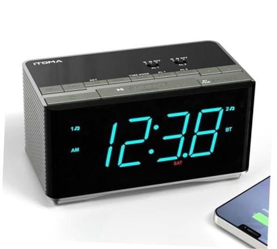 Alarm Clock Radio-Bluetooth Stereo Speakers,FM Radio,Dual 3501 NA