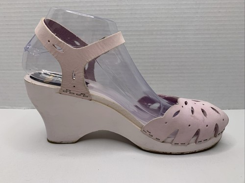 Swedish Hasbeens Platform Clog Wedge T-Strap Sandals P118 - Picture 15 of 21
