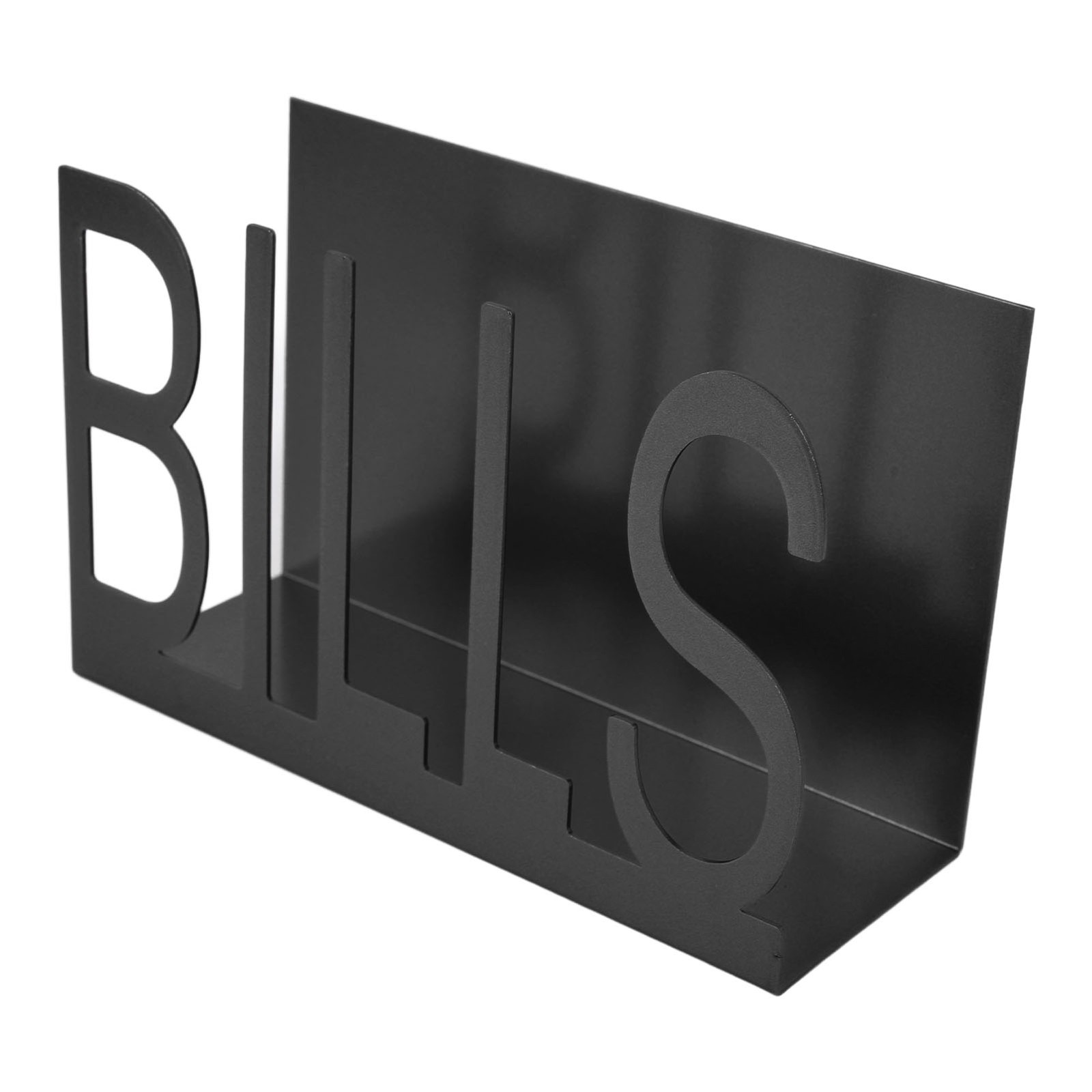 Desktop Metal Mail Holder Cutout Design Desk Letter Envelope Document Organizer