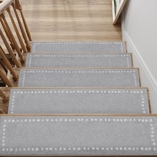 Stair Treads Carpet Pad Mat Rug Non Slip Cleaning Machine Washable 20x76cm 15pcs