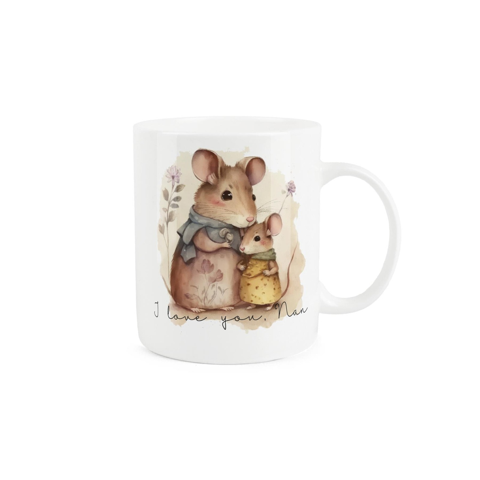 Bone China Mouse Love You Mug - Nan Cup for Mothers Day