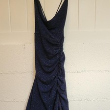 Navy blue with sparks with ruchin and ruched detail
