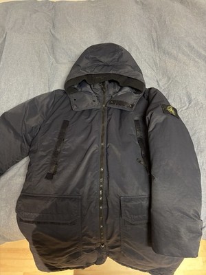 Stone Island Daunenjacke mit Kapuze, dunkelblau, Gr. XL 100% Original, Neuwertig