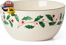 Serveware, Holiday Small Bowl, Service for 1, 14 Oz Made from Porcelain for Chri