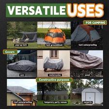 Large Tarps 24x36 Feet, 5.5 Mil - Multipurpose Waterproof Poly Tarp Cover wit...