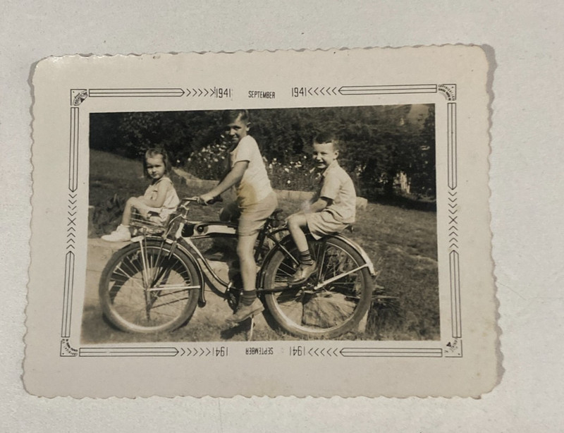 Schwinn Bicycle Bike B&W Photo Snapshot September 1941 Excellent Condition