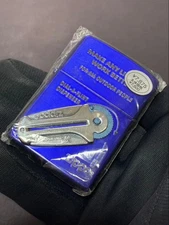 Zippo Flint Dispenser Metal Blue One Sided Processing Lighter Regular Japan