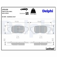 Bremsbelagsatz Scheibenbremse Delphi LP3155 FüR Lexus Gs Is Rc 3 200T ARL10_ 250