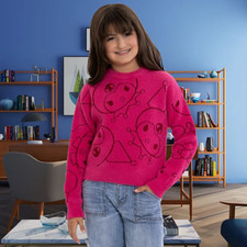 Hello Kitty and Friends Girls size M 7-8 Graphic Eyelash Glitter Sweater