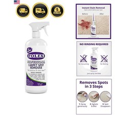 Professional Carpet Cleaner Spray 34 oz - Pet Stain Removal - Instant Stain R...