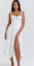 House Of CB Carmen White Bustier Midi Sundress Size Medium SOLD OUT