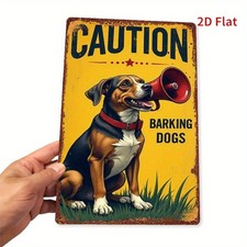 Beware of Barking Dog Warning Vibrant Tin Metal Signs Home D cor 8x12