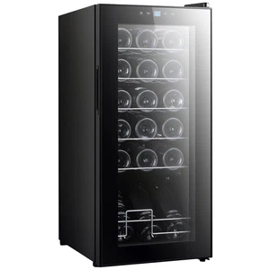 HOMCOM 50L Réfrigérateur de refroidissement de vin avec LED lampe 18 Bouteilles