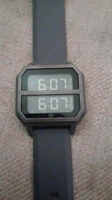 Adidas Digital Men's Black Front/Black Silicone Straps
