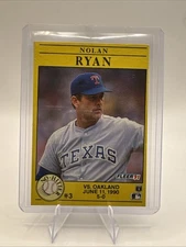 1991 FLEER NOLAN RYAN BOX BOTTOM #3 NO-HITTER TEXAS RANGERS BLANK BACK