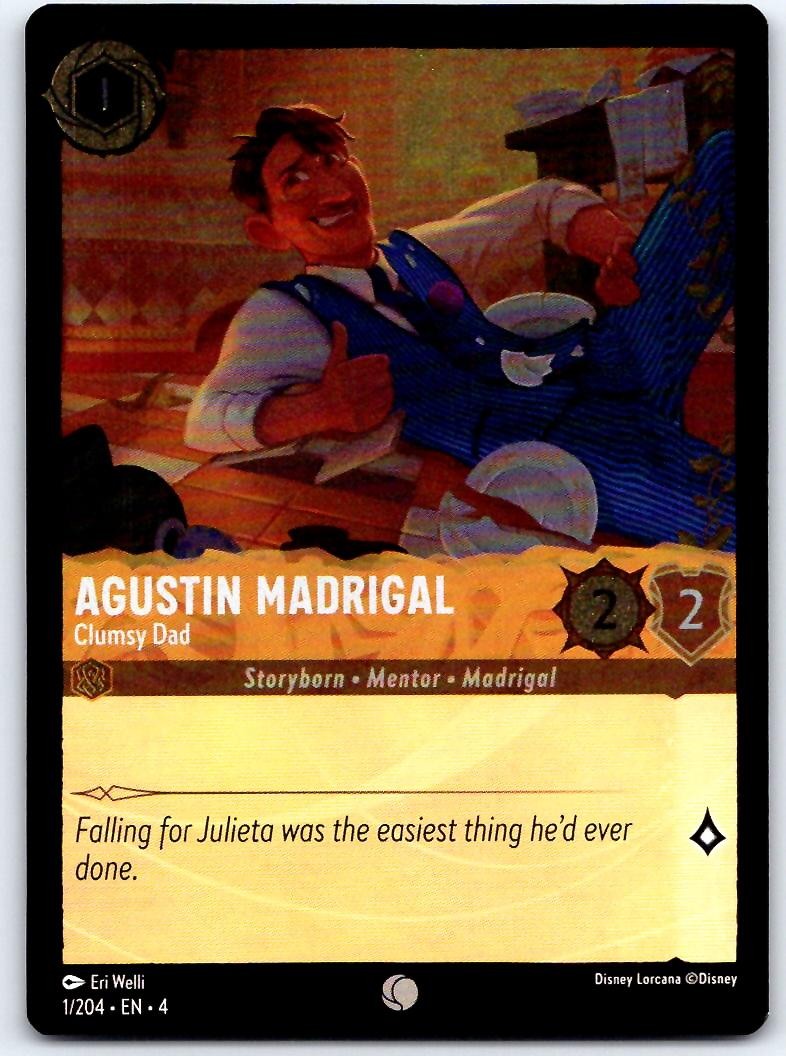 Agustin Madrigal - Clumsy Dad 1/204 C Ursula's Return Lorcana Cold Foil NM/M