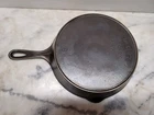 Beautiful Wagner Sidney "Arc Straight" #8 (H) Cast Iron Skillet With Heat Ring.