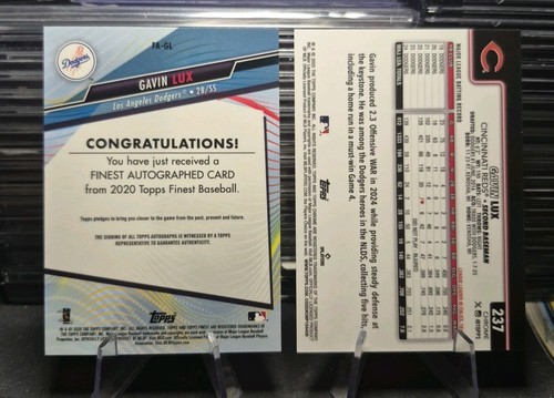 2 Card Gavin Lux Rookie Chrome Lot OnCard Auto+Orange Wave /25 Reds/Dodgers LšK - Picture 11 of 21