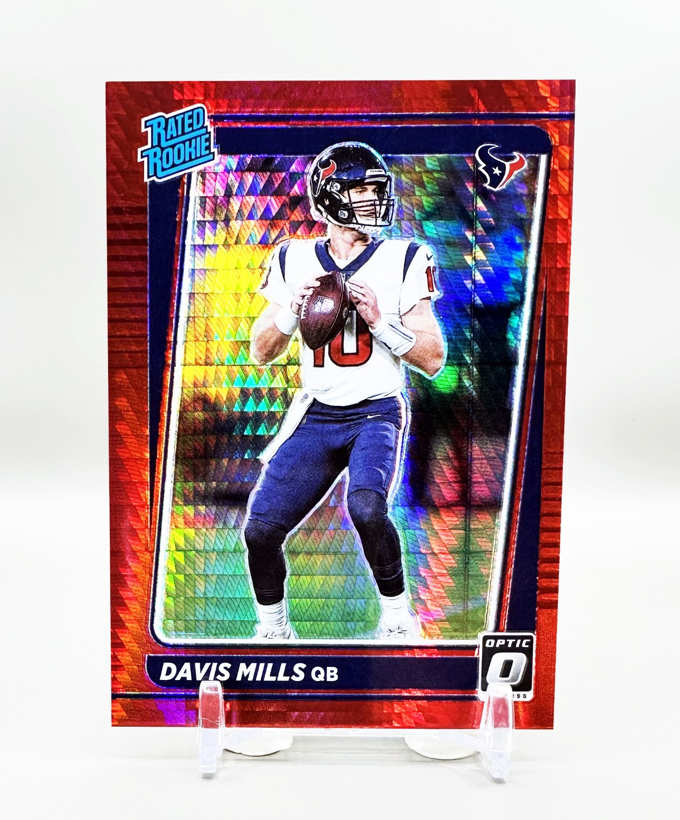 2021 Panini Donruss Optic Rated Rookie #222 (Red Hyper Prizm)  DAVIS MILLS [RC]