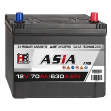 Autobatterie 12V 70Ah 630A/EN A70R PKW ASIA Japan Pluspol Rechts Starterbatterie