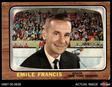 1966 Topps #21 Emile Francis Rangers-Hockey RC COACH 3 - VG