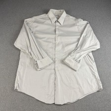 Vintage Brooks Brothers Egyptian Cotton Light Gray Dress Shirt 17/33 XL Made USA