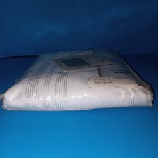 Brylane Home Scarf Valance Satin Stripe Voile 40"W X 288"L White New Open Draper