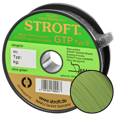 Stroft Schnur GTP Typ E geflochten olivgrün 200m Angelschnur Angelsehne Leine