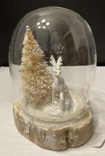 Macy  s Christmas Reindeer Snow Tree Lighted Globe Lantern Glittery 2016