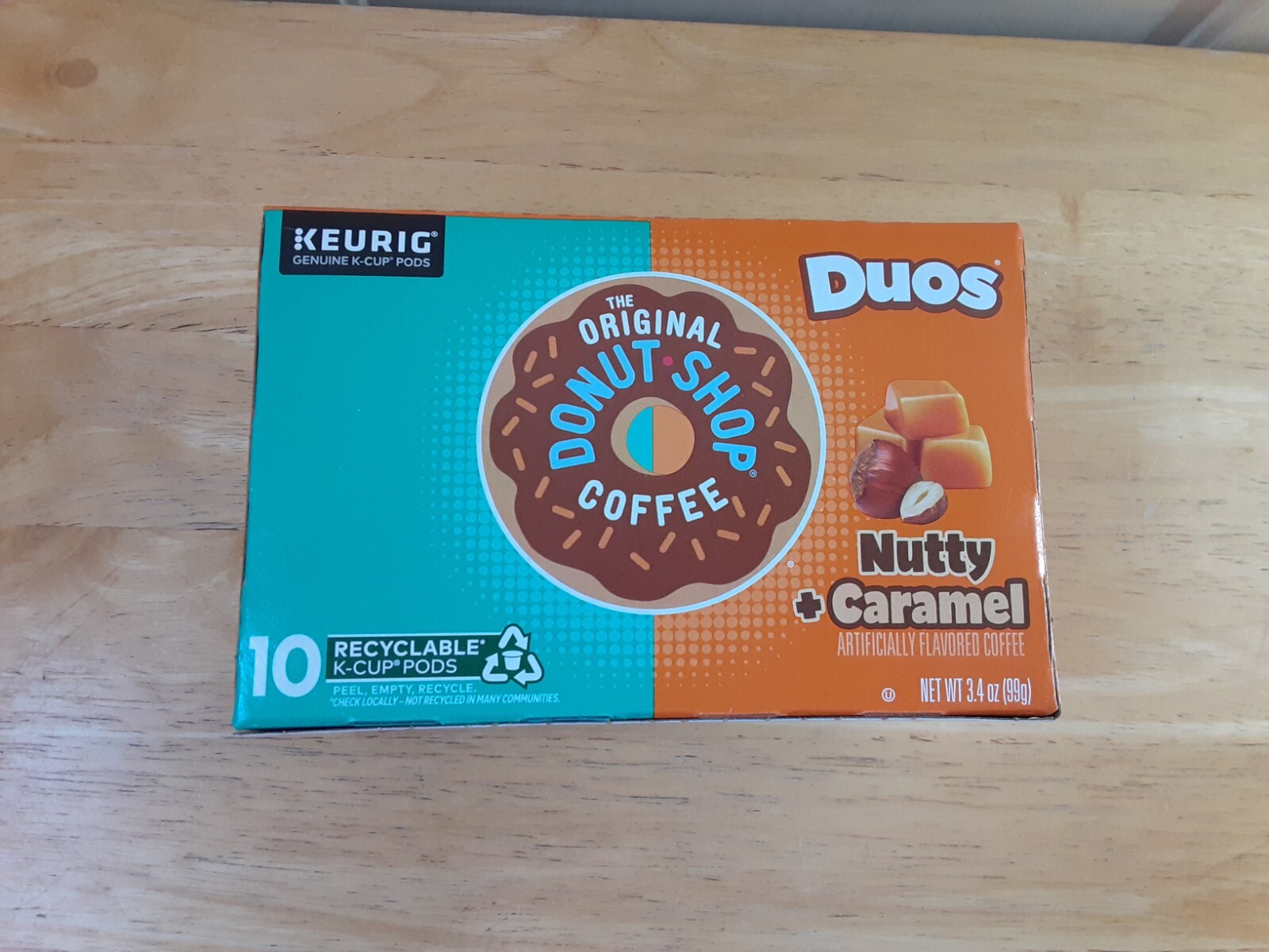 Nutty + Caramel Duos  10 K-Cup Pods Original Donut Shop   EX